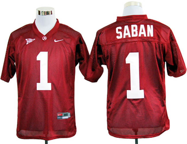 Alabama Crimson Tide #1 Nick Saban Red NCAA Jerseys,We sell and wholesale Alabama Crimson Tide #1 Nick Saban Red NCAA Jerseys on line form chian!