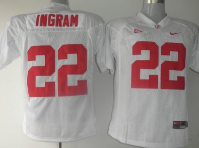 Alabama Crimson Tide #22 Ingram White NCAA Jerseys,We sell and wholesale Alabama Crimson Tide #22 Ingram White NCAA Jerseys on line form chian!