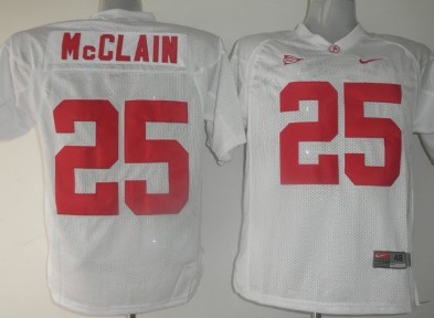 Alabama Crimson Tide #25 McClain White NCAA Jerseys,We sell and wholesale Alabama Crimson Tide #25 McClain White NCAA Jerseys on line form chian!