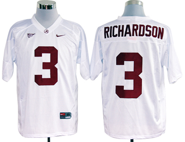 Alabama Crimson Tide #3 Richardson White NCAA Jerseys,We sell and wholesale Alabama Crimson Tide #3 Richardson White NCAA Jerseys on line form chian!