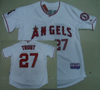Anaheim Angels #27 Mike Trout White Jerseys,We sell and wholesale Anaheim Angels #27 Mike Trout White Jerseys on line form chian!