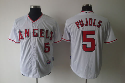Anaheim Angels #5 PUJOLS White Jerseys,We sell and wholesale Anaheim Angels #5 PUJOLS White Jerseys on line form chian!