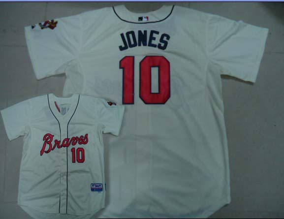 Atlanta Braves #10 JONES Cream Jerseys,We sell and wholesale Atlanta Braves #10 JONES Cream Jerseys on line form chian!