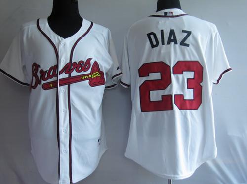Atlanta Braves #23 Diaz white Jerseys,We sell and wholesale Atlanta Braves #23 Diaz white Jerseys on line form chian!