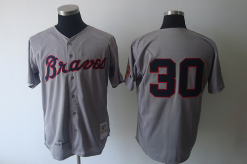 Atlanta Braves #30 grey M&N Jerseys,We sell and wholesale Atlanta Braves #30 grey M&N Jerseys on line form chian!