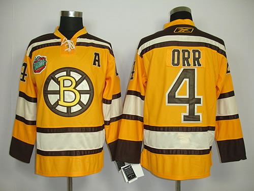 Boston Bruins #4 BOBBY ORR Yellow with A Patch Jerseys,We sell and wholesale Boston Bruins #4 BOBBY ORR Yellow with A Patch Jerseys on line form chian!