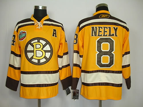 Boston Bruins #8 NEELY Yellow with A patch Jerseys,We sell and wholesale Boston Bruins #8 NEELY Yellow with A patch Jerseys on line form chian!