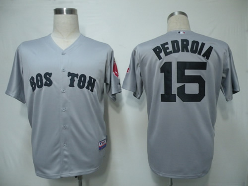 Boston Red Sox #15 Pedroia Grey Jerseys,We sell and wholesale Boston Red Sox #15 Pedroia Grey Jerseys on line form chian!
