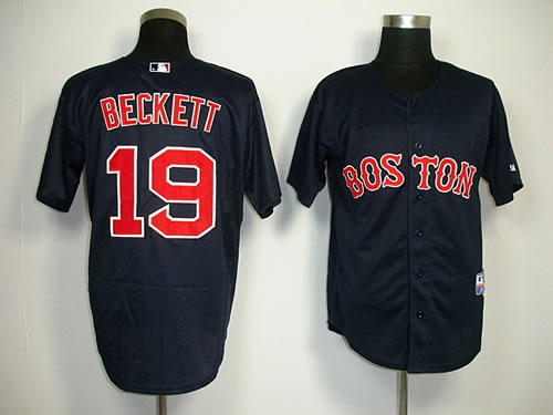 Boston Red Sox #19 Beckett dark blue Jerseys,We sell and wholesale Boston Red Sox #19 Beckett dark blue Jerseys on line form chian!