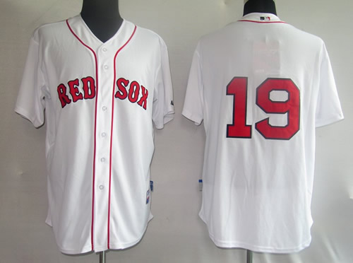 Boston Red Sox #19 Beckett m&n white Jerseys coolbase,We sell and wholesale Boston Red Sox #19 Beckett m&n white Jerseys coolbase on line form chian!