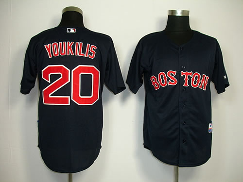 Boston Red Sox #20 Youkilis dark blue Jerseys,We sell and wholesale Boston Red Sox #20 Youkilis dark blue Jerseys on line form chian!