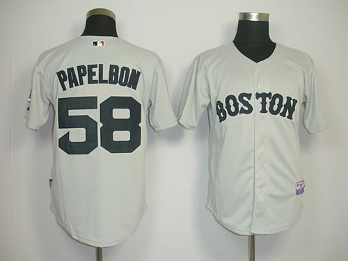 Boston Red Sox #58 Papelbon Grey Jerseys,We sell and wholesale Boston Red Sox #58 Papelbon Grey Jerseys on line form chian!