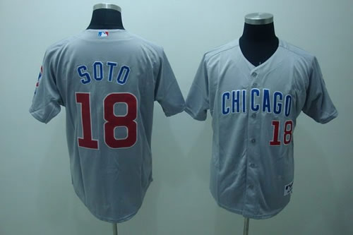 Chicago Cubs #18 Geovany Soto grey Jerseys,We sell and wholesale Chicago Cubs #18 Geovany Soto grey Jerseys on line form chian!