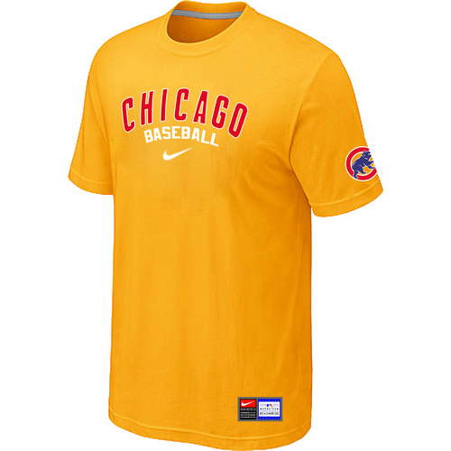 Chicago Cubs Yellow Nike Short Sleeve Practice T-Shirt,We sell and wholesale Chicago Cubs Yellow Nike Short Sleeve Practice T-Shirt on line form chian!