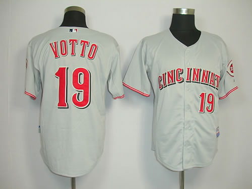 Cincinnati Reds #19 Votto grey Jerseys,We sell and wholesale Cincinnati Reds #19 Votto grey Jerseys on line form chian!