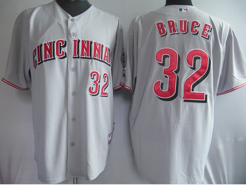 Cincinnati Reds #32 BRUCE grey Jerseys,We sell and wholesale Cincinnati Reds #32 BRUCE grey Jerseys on line form chian!