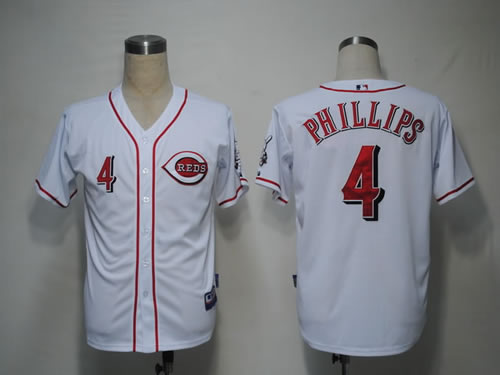 Cincinnati Reds #4 Phillips White Jerseys,We sell and wholesale Cincinnati Reds #4 Phillips White Jerseys on line form chian!