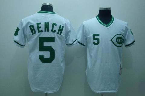 Cincinnati Reds #5 Bench m&n white green Jerseys,We sell and wholesale Cincinnati Reds #5 Bench m&n white green Jerseys on line form chian!