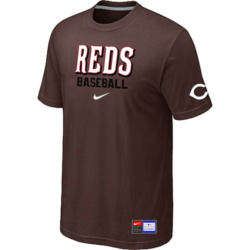 Cincinnati Reds Brown Nike Short Sleeve Practice T-Shirt,We sell and wholesale Cincinnati Reds Brown Nike Short Sleeve Practice T-Shirt on line form chian!