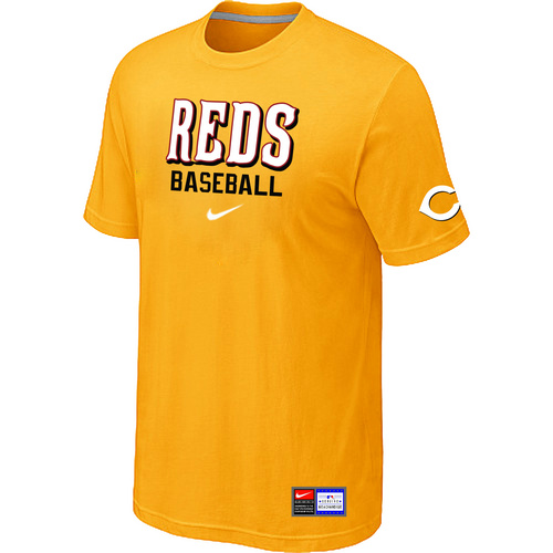 Cincinnati Reds Yellow Nike Short Sleeve Practice T-Shirt,We sell and wholesale Cincinnati Reds Yellow Nike Short Sleeve Practice T-Shirt on line form chian!