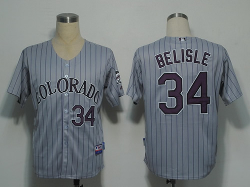Colorado Rockies #34 Belisle Grey Cool Base Jerseys,We sell and wholesale Colorado Rockies #34 Belisle Grey Cool Base Jerseys on line form chian!