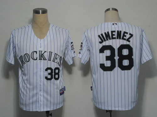 Colorado Rockies #38 Jimenez White Strip Cool Base Jerseys,We sell and wholesale Colorado Rockies #38 Jimenez White Strip Cool Base Jerseys on line form chian!