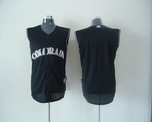Colorado Rockies blank black Cool Base without sleeves Jerseys,We sell and wholesale Colorado Rockies blank black Cool Base without sleeves Jerseys on line form chian!