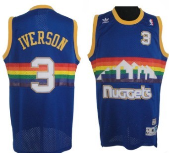 Denver Nuggets #3 Allen Iverson Soul Swingman Stitched Blue Rainbow Throwback Jerseys,We sell and wholesale Denver Nuggets #3 Allen Iverson Soul Swingman Stitched Blue Rainbow Throwback Jerseys on line form chian!