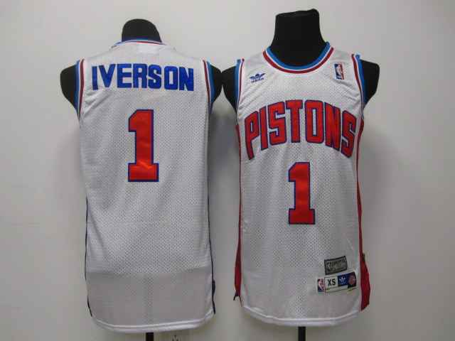 Detroit Pistons #1 Iverson White Swingman Jerseys,We sell and wholesale Detroit Pistons #1 Iverson White Swingman Jerseys on line form chian!