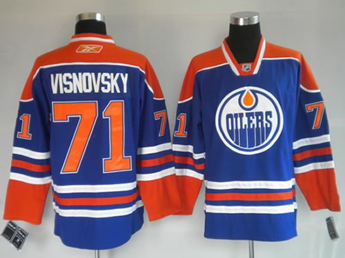 Edmonton Oilers #71 VISNOVSKY blue Jerseys,We sell and wholesale Edmonton Oilers #71 VISNOVSKY blue Jerseys on line form chian!