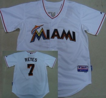 Florida Marlins #7 Jose Reyes 2012 New White Jerseys,We sell and wholesale Florida Marlins #7 Jose Reyes 2012 New White Jerseys on line form chian!