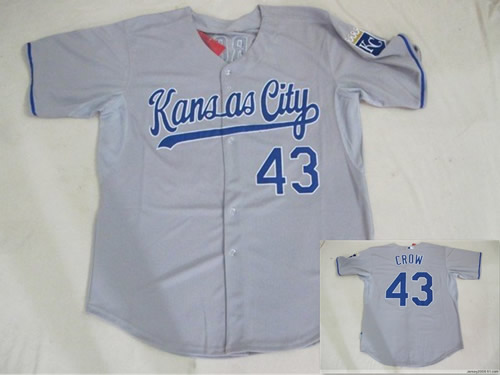 Kansas Royals #43 Crow Grey Jerseys,We sell and wholesale Kansas Royals #43 Crow Grey Jerseys on line form chian!