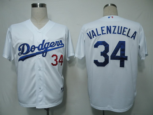 Los Angeles Dodgers #34 Valenzuela White Jerseys,We sell and wholesale Los Angeles Dodgers #34 Valenzuela White Jerseys on line form chian!
