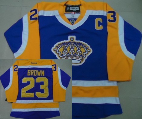 Los Angeles Kings #23 Dustin Brown Purple With Yellow Jerseys,We sell and wholesale Los Angeles Kings #23 Dustin Brown Purple With Yellow Jerseys on line form chian!