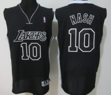 Los Angeles Lakers #10 Steve Nash Black With Black Authentic Jerseys,We sell and wholesale Los Angeles Lakers #10 Steve Nash Black With Black Authentic Jerseys on line form chian!