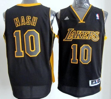 Los Angeles Lakers #10 Steve Nash Revolution 30 Swingman All Black With Yellow Jerseys,We sell and wholesale Los Angeles Lakers #10 Steve Nash Revolution 30 Swingman All Black With Yellow Jerseys on line form chian!