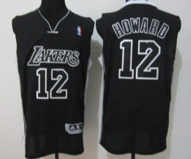 Los Angeles Lakers #12 Dwight Howard Black With Black Authentic Jerseys,We sell and wholesale Los Angeles Lakers #12 Dwight Howard Black With Black Authentic Jerseys on line form chian!