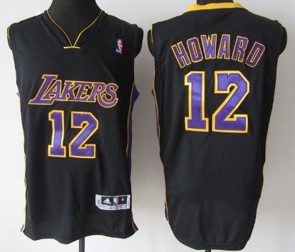 Los Angeles Lakers #12 Dwight Howard Black With Purple Authentic Jerseys,We sell and wholesale Los Angeles Lakers #12 Dwight Howard Black With Purple Authentic Jerseys on line form chian!