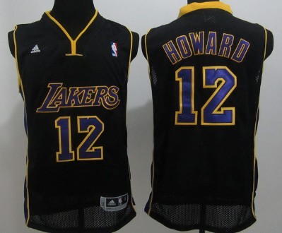 Los Angeles Lakers #12 Dwight Howard Black With Purple Swingman Jerseys,We sell and wholesale Los Angeles Lakers #12 Dwight Howard Black With Purple Swingman Jerseys on line form chian!