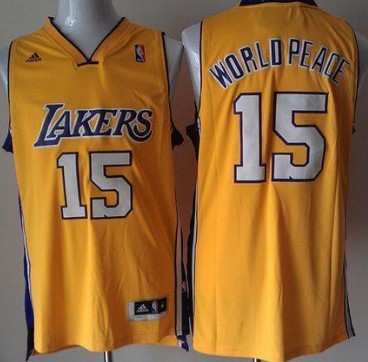 Los Angeles Lakers #15 World Peace Revolution 30 Swingman Yellow Jerseys,We sell and wholesale Los Angeles Lakers #15 World Peace Revolution 30 Swingman Yellow Jerseys on line form chian!