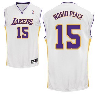 Los Angeles Lakers #15 World Peace White Swingman Jerseys,We sell and wholesale Los Angeles Lakers #15 World Peace White Swingman Jerseys on line form chian!