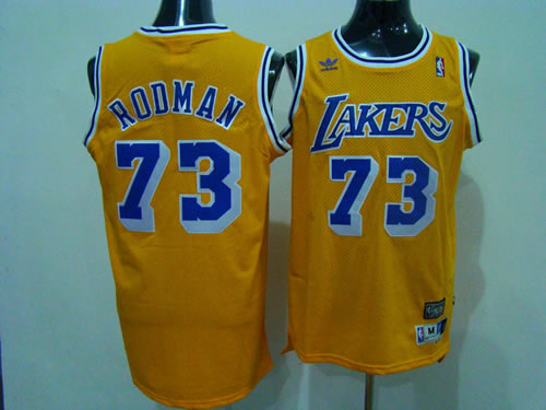Los Angeles Lakers #73 Dennis Rodman yellow Jerseys,We sell and wholesale Los Angeles Lakers #73 Dennis Rodman yellow Jerseys on line form chian!