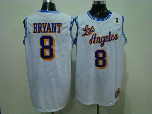 Los Angeles Lakers #8 Kobe Bryant White Throwback Jerseys,We sell and wholesale Los Angeles Lakers #8 Kobe Bryant White Throwback Jerseys on line form chian!