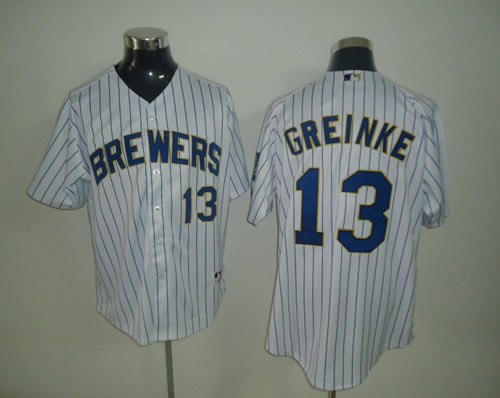 Milwaukee Brewers #13 Greinke White Jerseys,We sell and wholesale Milwaukee Brewers #13 Greinke White Jerseys on line form chian!