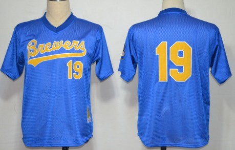 Milwaukee Brewers #19 Robin Yount Mesh Batting Practice Blue Throwback Jerseys,We sell and wholesale Milwaukee Brewers #19 Robin Yount Mesh Batting Practice Blue Throwback Jerseys on line form chian!