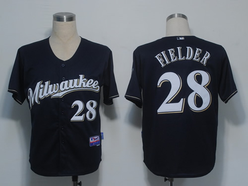 Milwaukee Brewers #28 Fielder Dark Blue Cool Base Jerseys,We sell and wholesale Milwaukee Brewers #28 Fielder Dark Blue Cool Base Jerseys on line form chian!