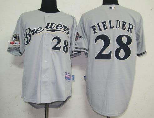 Milwaukee Brewers #28 Prince Fielder Grey Jerseys,We sell and wholesale Milwaukee Brewers #28 Prince Fielder Grey Jerseys on line form chian!
