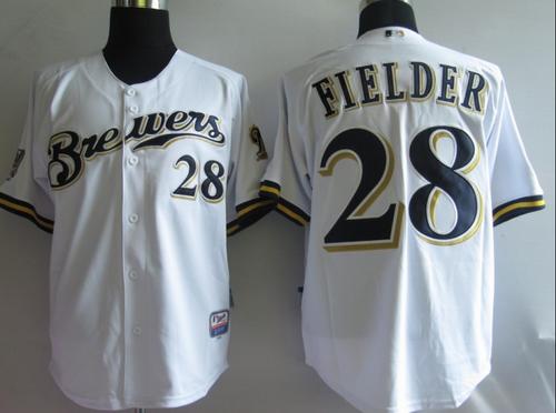 Milwaukee Brewers #28 Prince Fielder white Jerseys,We sell and wholesale Milwaukee Brewers #28 Prince Fielder white Jerseys on line form chian!
