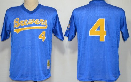 Milwaukee Brewers #4 Paul Molitor Mesh Batting Practice Blue Throwback Jerseys,We sell and wholesale Milwaukee Brewers #4 Paul Molitor Mesh Batting Practice Blue Throwback Jerseys on line form chian!