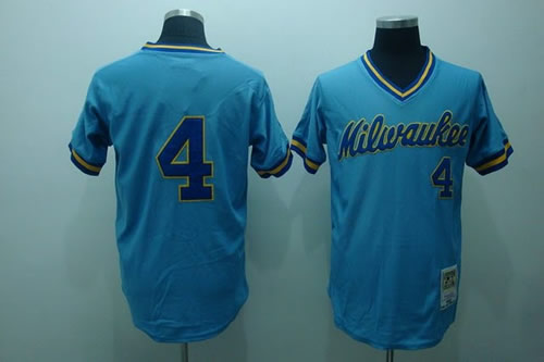 Milwaukee Brewers #4 Paul Molitor blue Jerseys,We sell and wholesale Milwaukee Brewers #4 Paul Molitor blue Jerseys on line form chian!